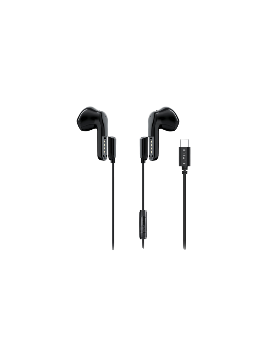 Levelo 2 in 1 TWS Wired Earphones Soundflex - Black