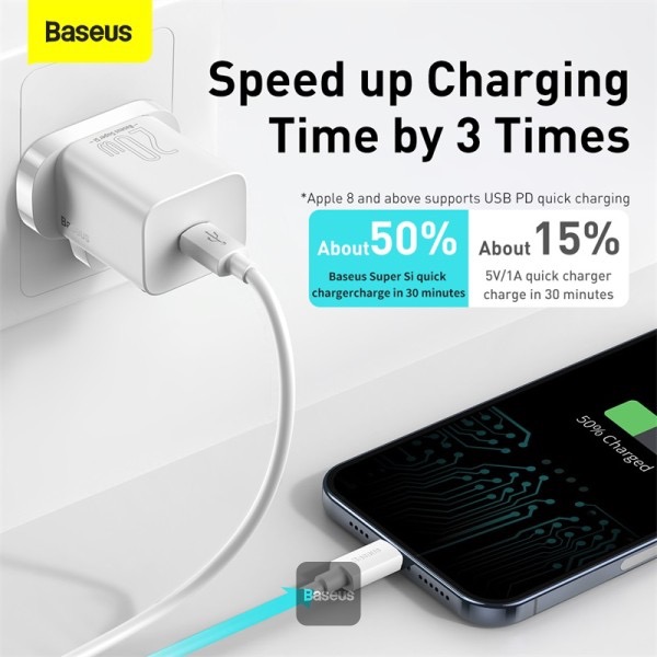 Baseus super is quick charger 20w + cable Type-c to Lightning