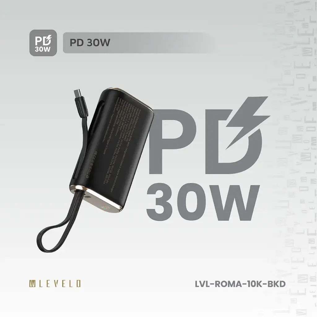 Levelo Roma 10000mAh Power Bank With Integrated Cable & Apple Watch Charger