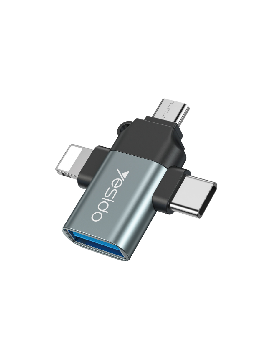 Yesido GS15 3 In 1 Usb To Type C Micro Lightning OTG Adapter Type C Micro To Usb 3.0 Adapter For Phone